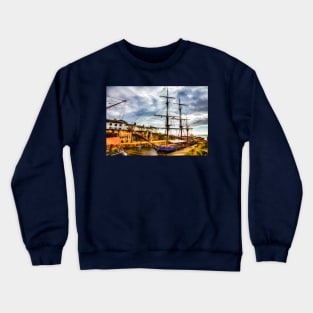 Tall Ships Harbor Charlestown, Cornwall, UK Crewneck Sweatshirt